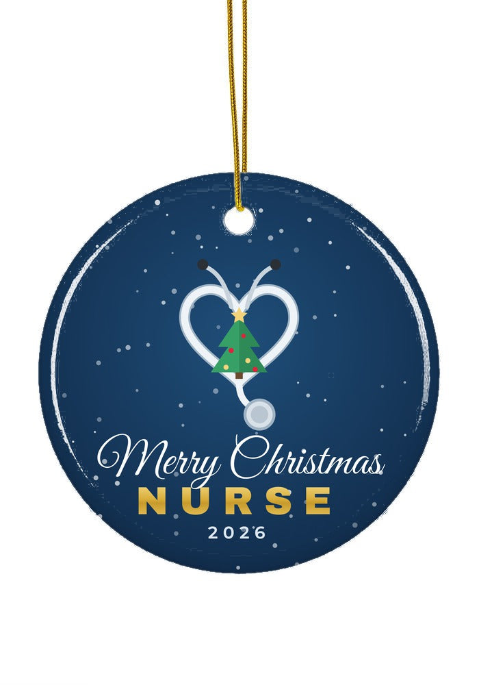 Nurse Christmas ornament, 2026, circle shape
