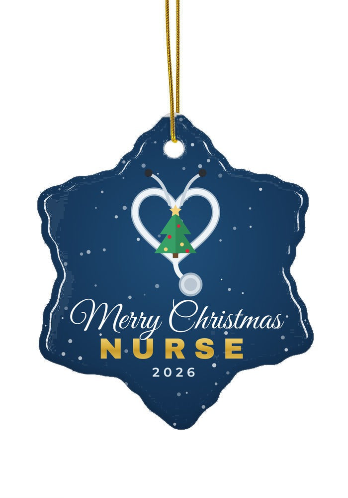 Nurse Christmas ornament, 2026, snowflake shape