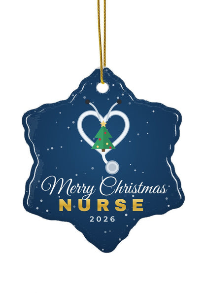 Nurse Christmas ornament, 2026, snowflake shape