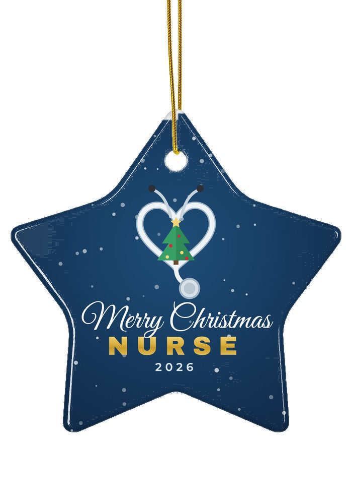 Nurse Christmas ornament, 2026, star shape
