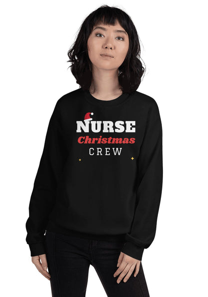 Nurse Christmas Crew sweatshirt in Black