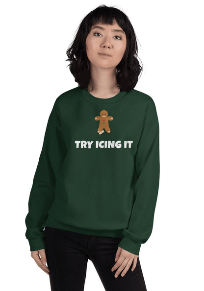 Try Icing It sweatshirt in Forest Green