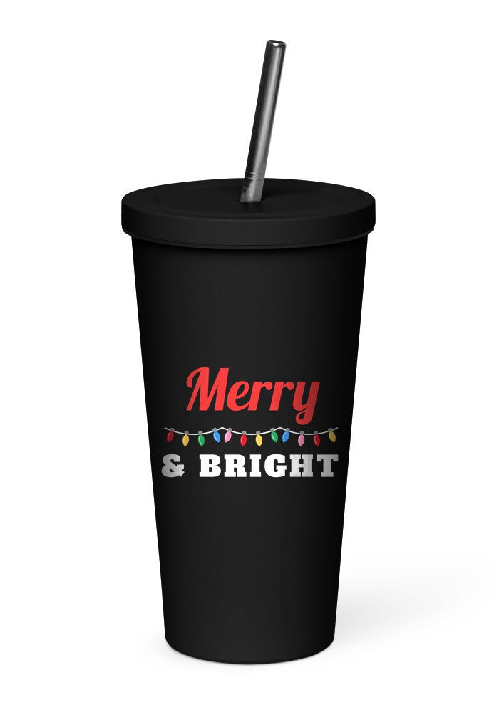 Merry and Bright tumbler in Black