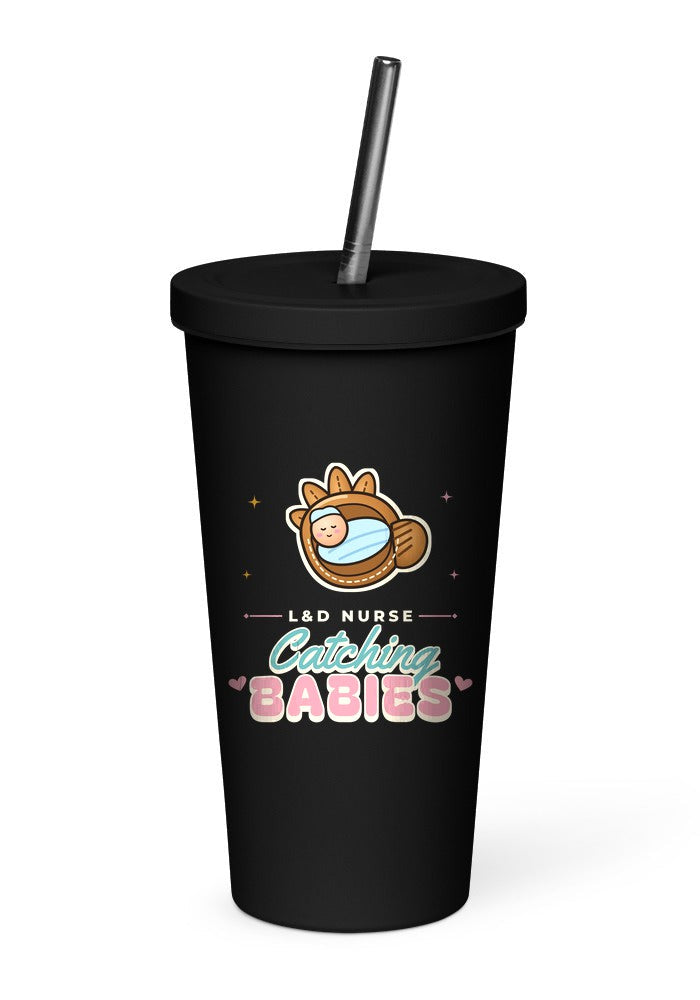 L&D Nurse: Catching Babies tumbler in Black