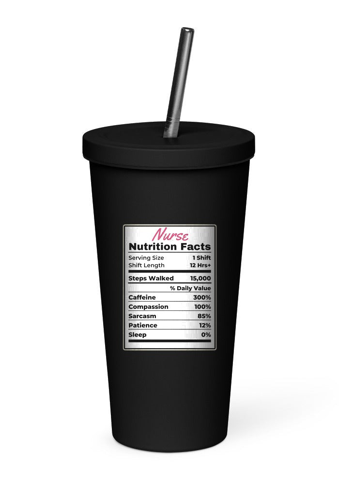 Nurse Nutrition Facts tumbler in Black