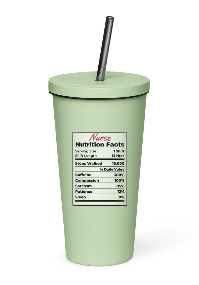 Nurse Nutrition Facts tumbler in Mint