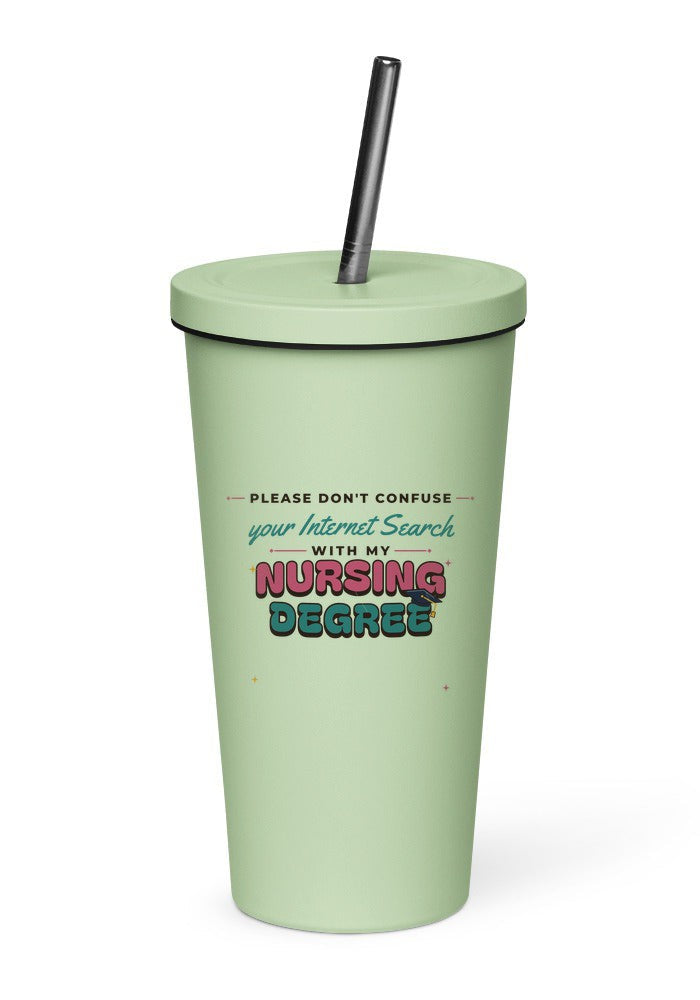 Internet Search vs Nursing Degree tumbler in Mint