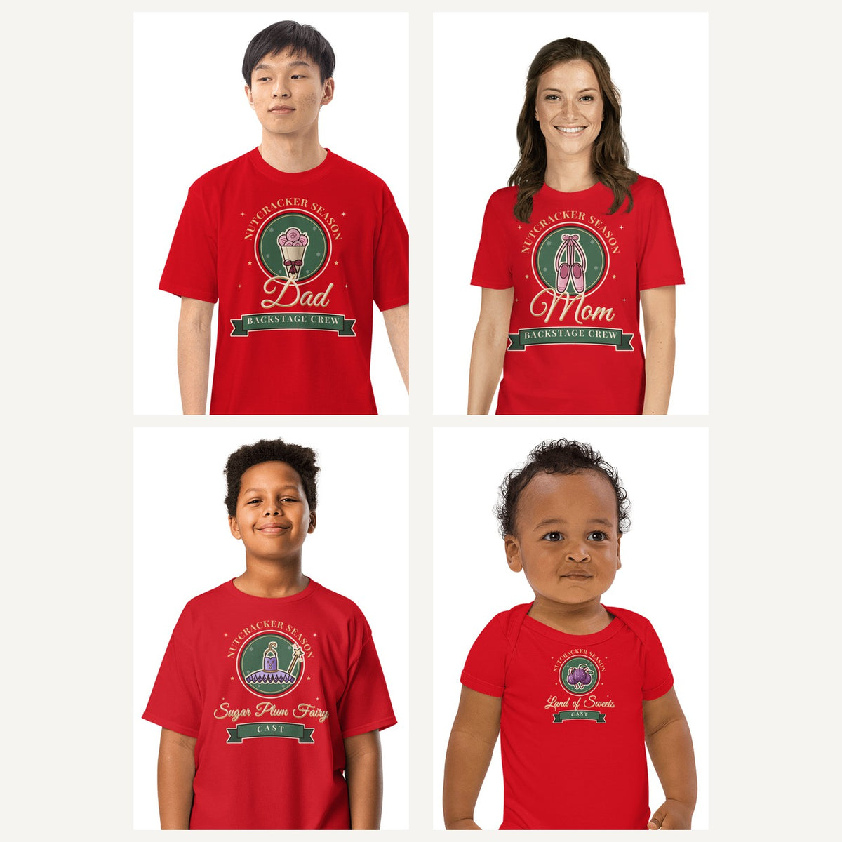 Nutcracker Cast Family Shirts in Red, family set