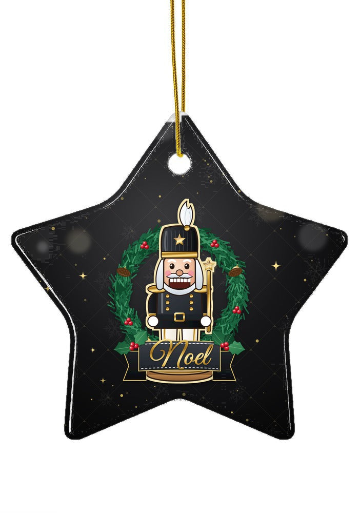 Black and Gold, Noel ornament, star shape