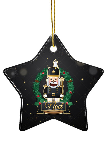 Black and Gold, Noel ornament, star shape