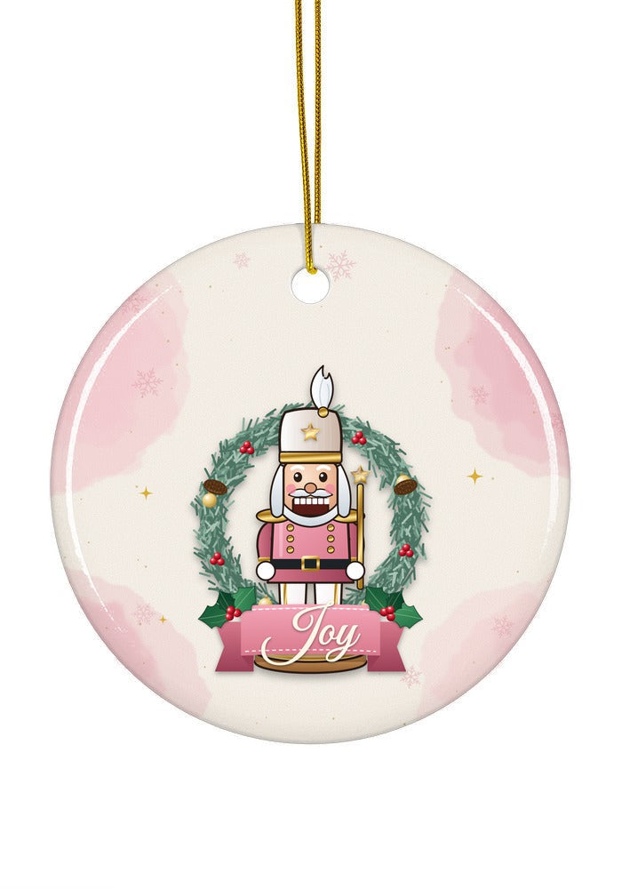Blush Pink, Joy ornament, circle shape