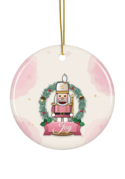 Blush Pink, Joy ornament, circle shape