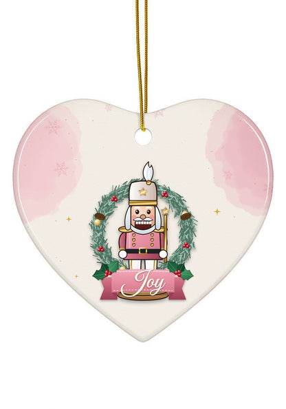 Blush Pink, Joy ornament, heart shape