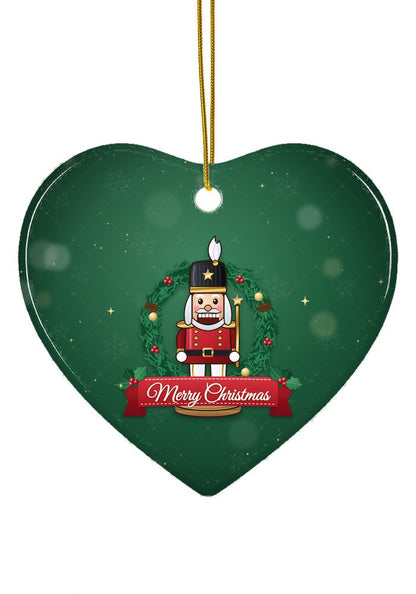 Classic Red, Merry Christmas ornament, heart shape