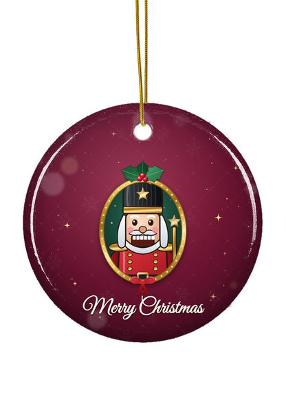 Portrait in Gold Frame ornament, circle shape