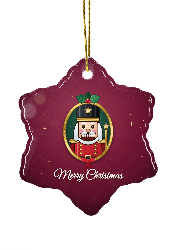 Portrait in Gold Frame ornament, snowflake shape
