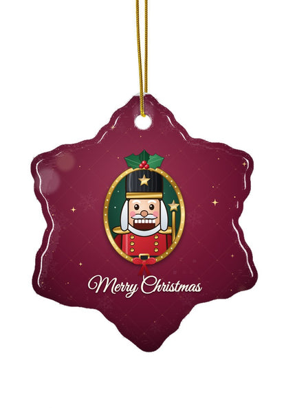 Portrait in Gold Frame ornament, snowflake shape