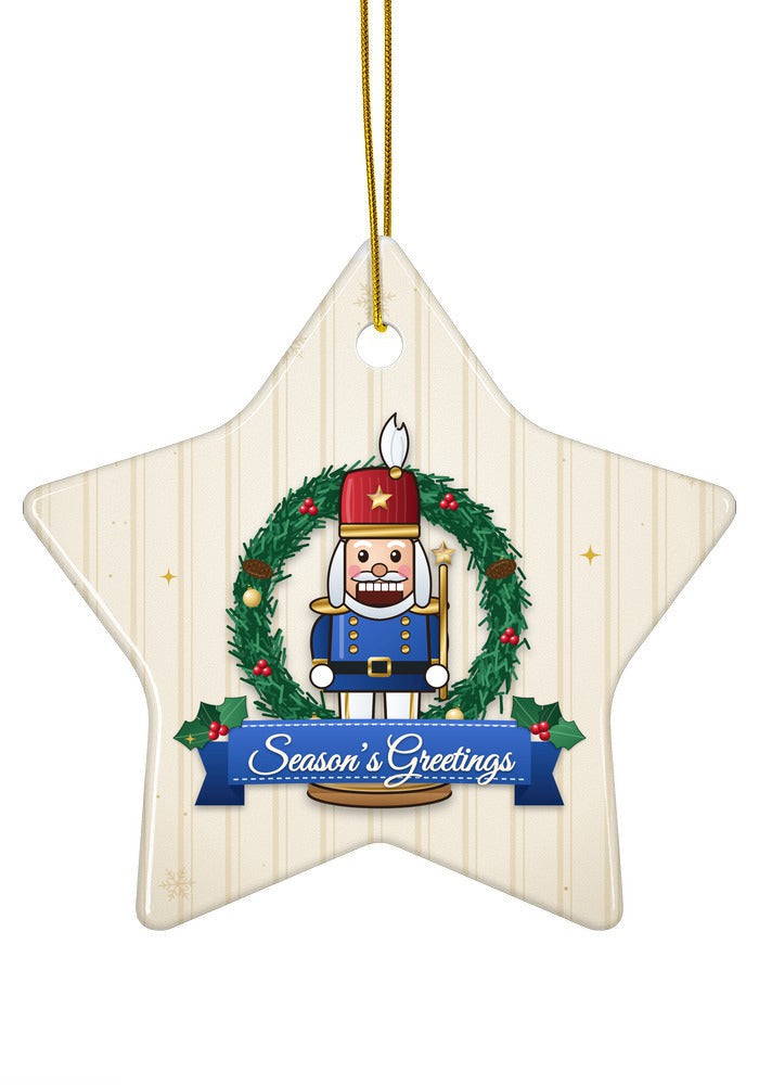 Royal Blue, Season's Greetings ornament, star shape