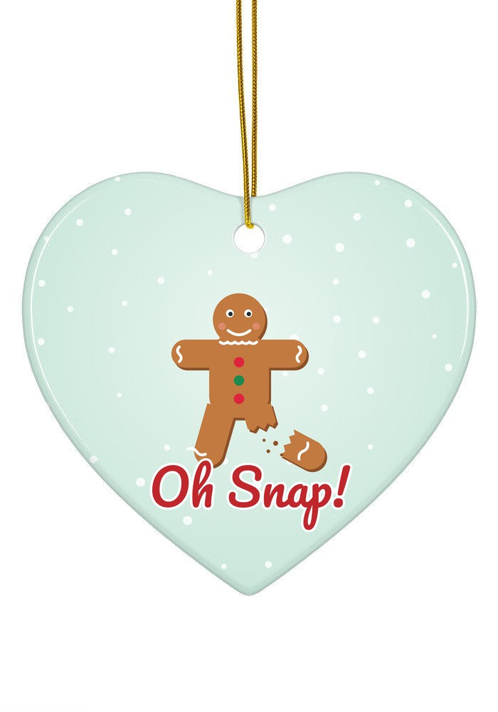 Oh Snap! Gingerbread Man ornament, heart shape