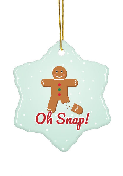 Oh Snap! Gingerbread Man ornament, snowflake shape
