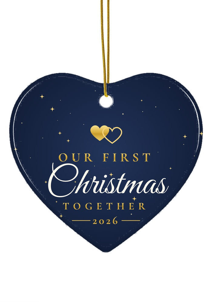 Our First Christmas Together 2026 ornament, heart shape