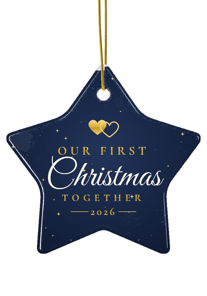 Our First Christmas Together 2026 ornament, star shape
