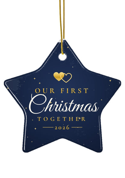 Our First Christmas Together 2026 ornament, star shape