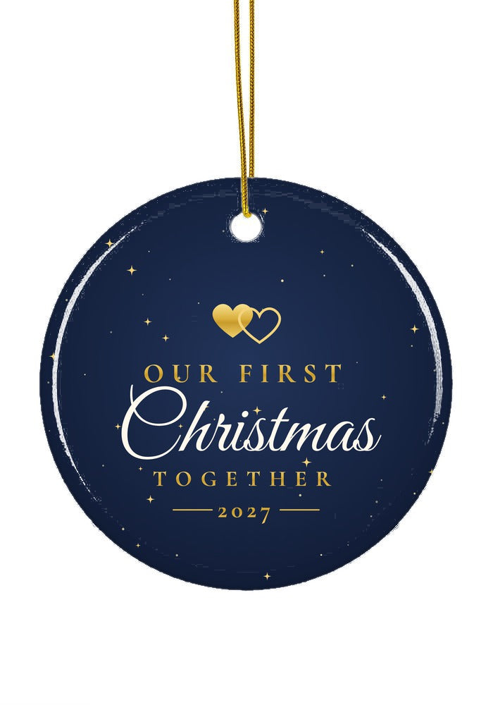Our First Christmas Together ornament, 2027, circle shape