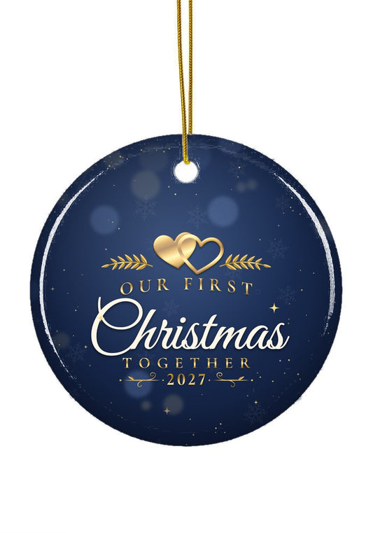 Our First Christmas Together ornament, 2027, circle shape