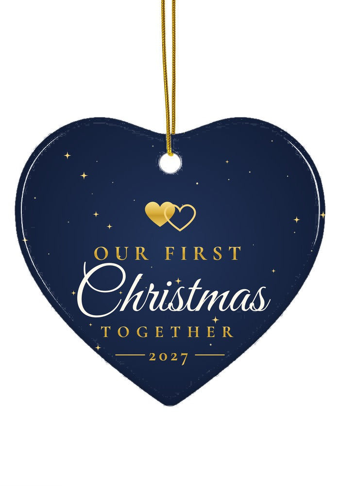 Our First Christmas Together ornament, 2027, heart shape