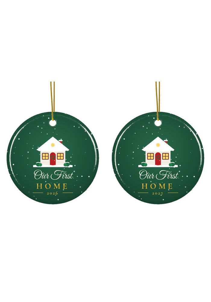 Our First Home ornament dated 2026 or 2027