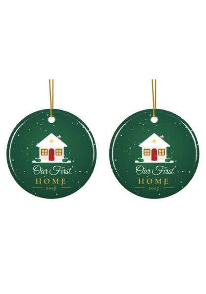 Our First Home ornament dated 2026 or 2027