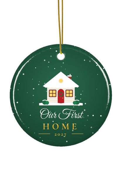 Our First Home ornament, 2027, circle shape