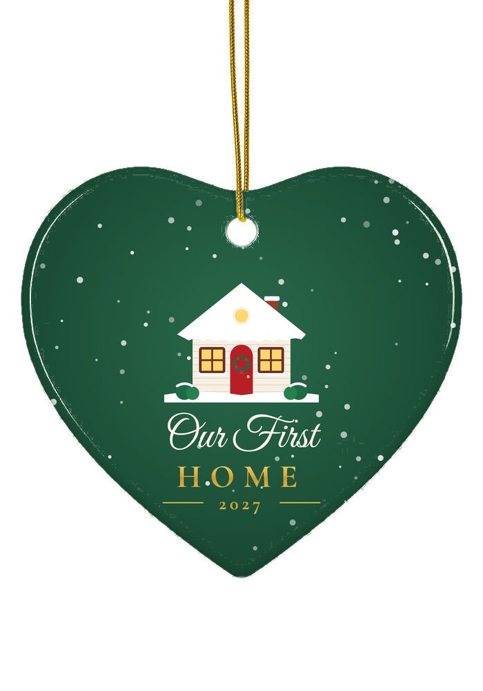 Our First Home ornament, 2027, heart shape