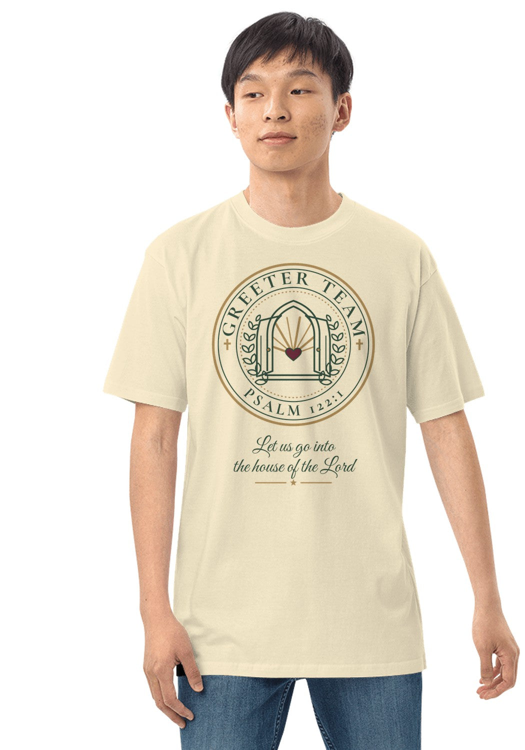 Greeter Team t-shirt in Natural