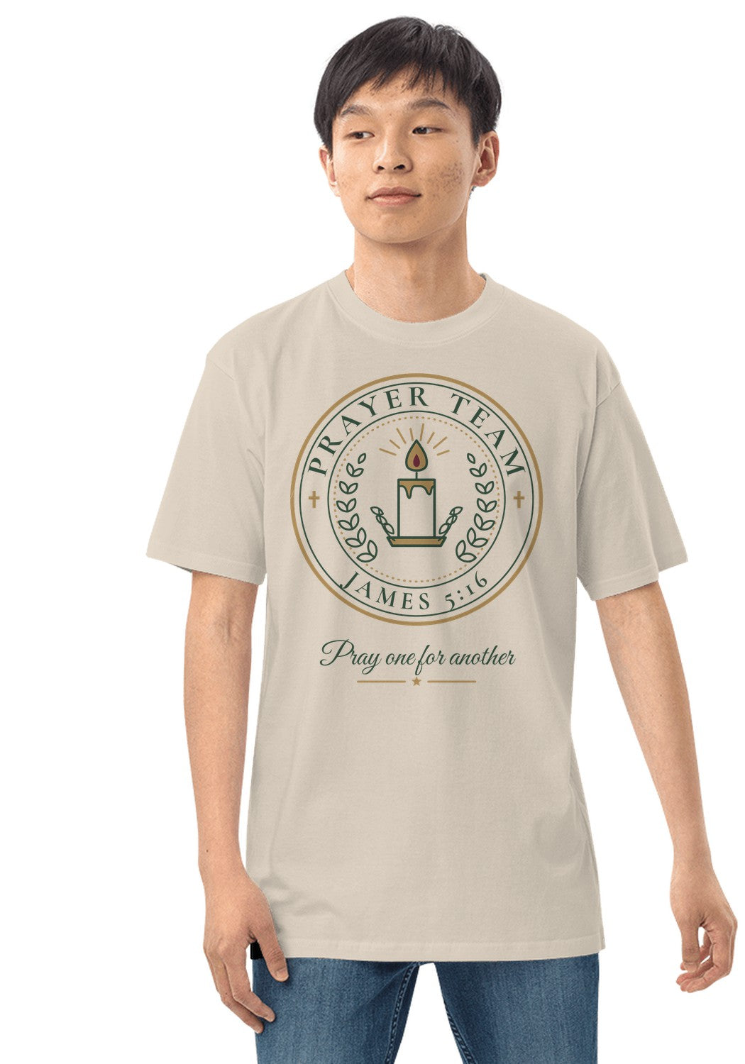 Prayer Team t-shirt in Heather Dust