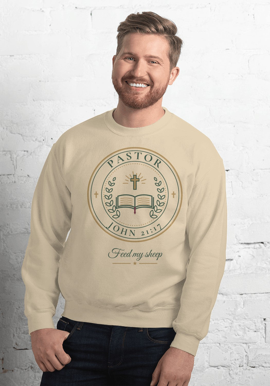 Pastor sweatshirt in Sand
