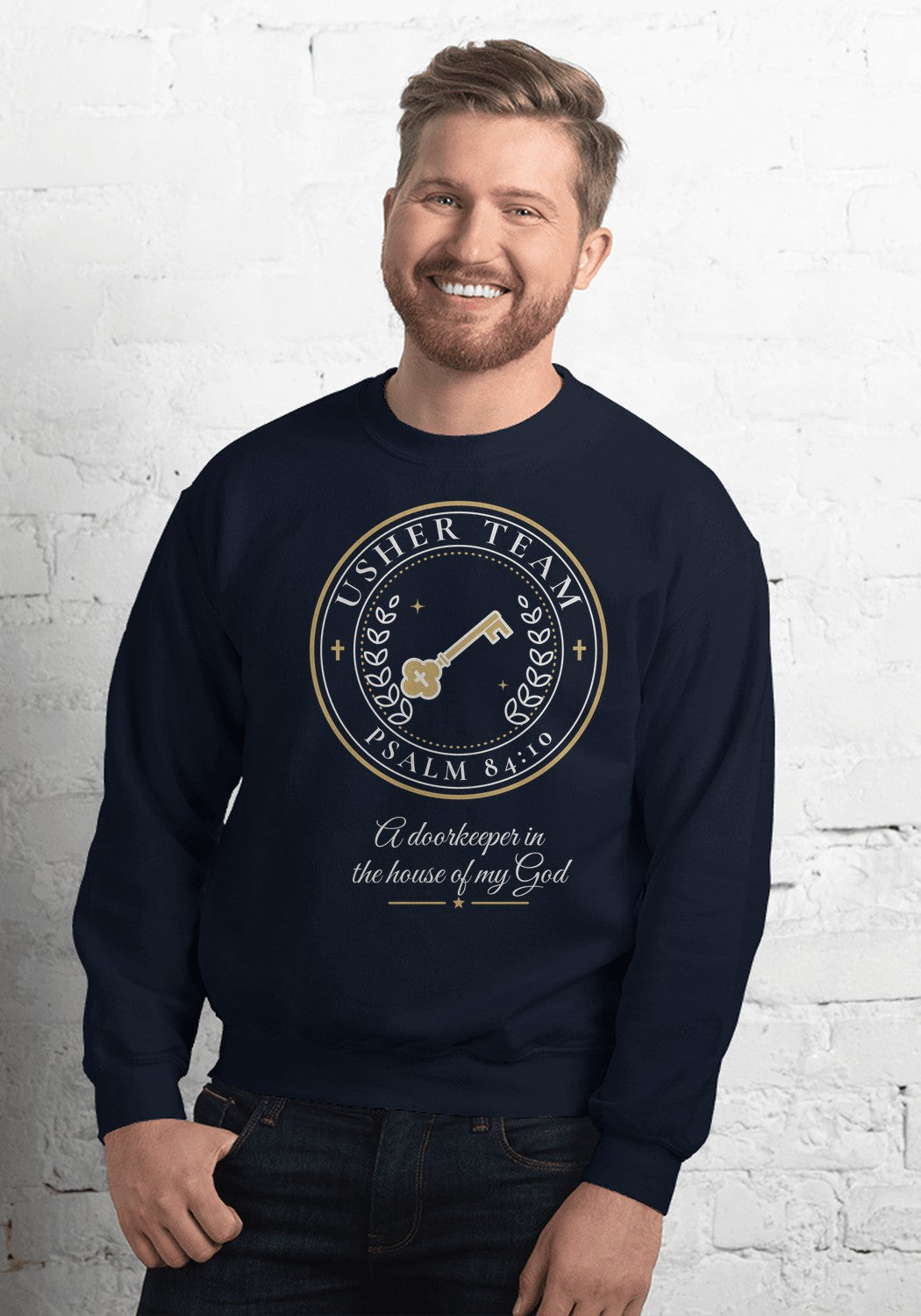 Usher Team sweatshirt in Navy