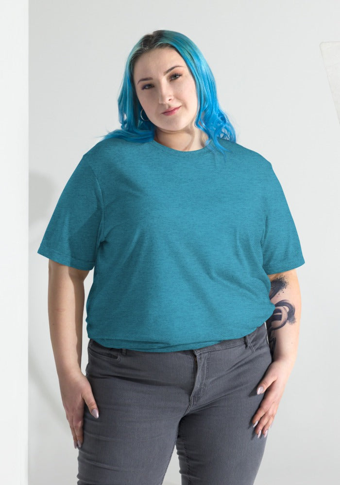 Custom Tri-Blend T-Shirt in Aqua Triblend