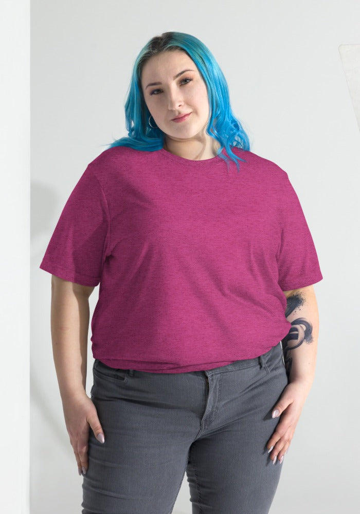 Custom Tri-Blend T-Shirt in Berry Triblend