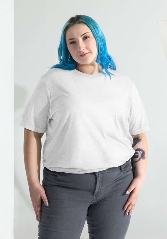 Custom Tri-Blend T-Shirt in Solid White Triblend