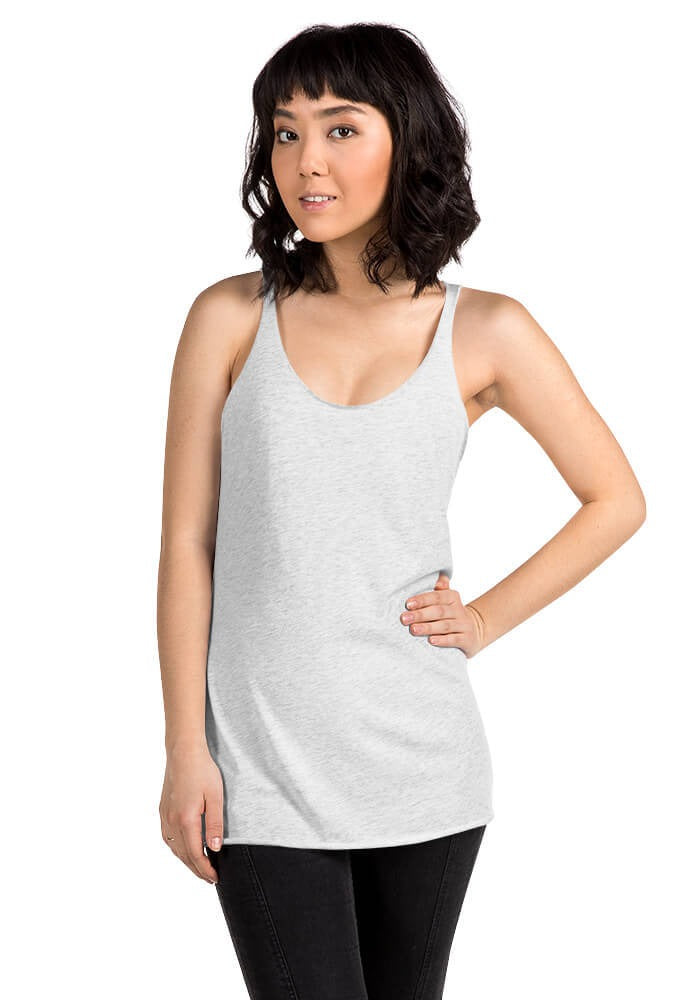Custom Women's Racerback Tank in Heather White