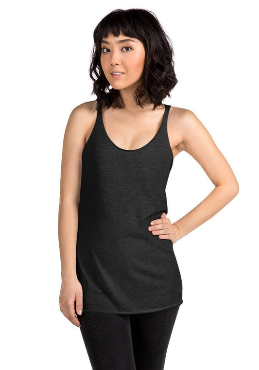 Custom Women's Racerback Tank in Vintage Black