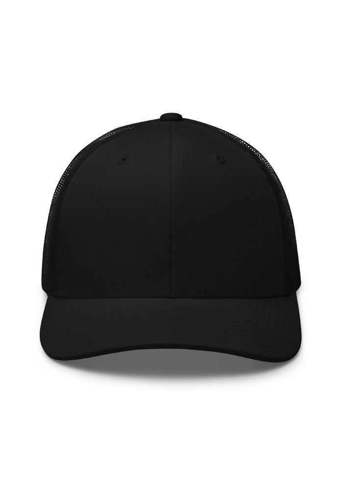 Custom Embroidered Retro Trucker Hat in Black