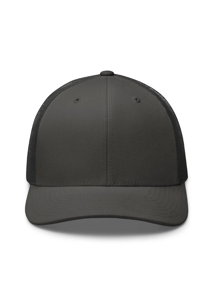 Custom Embroidered Retro Trucker Hat in Charcoal