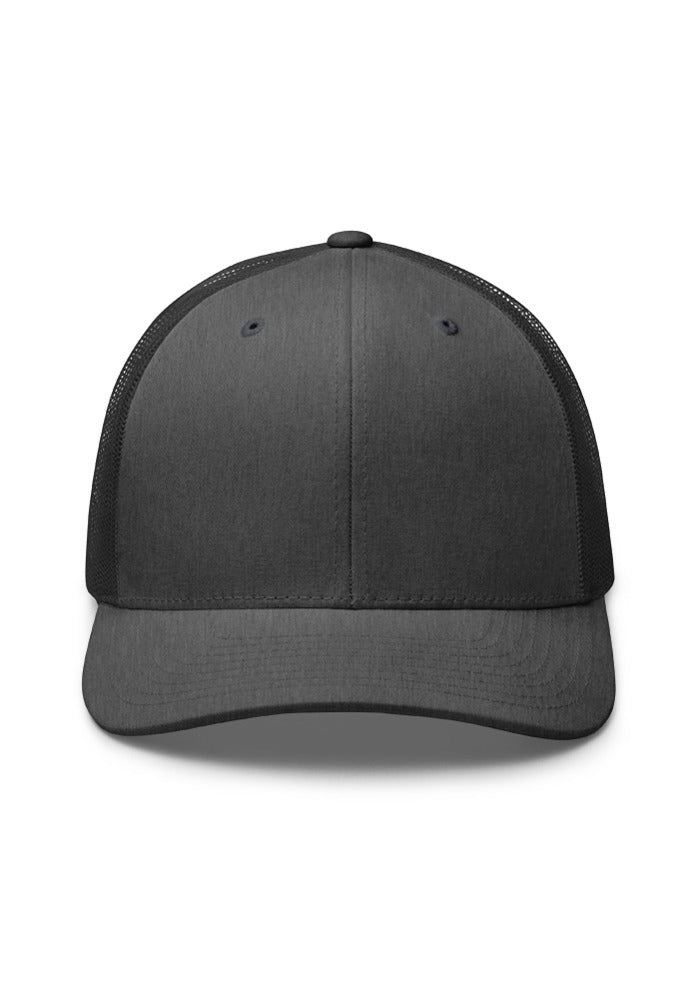 Custom Embroidered Retro Trucker Hat in Dark Heather Gray