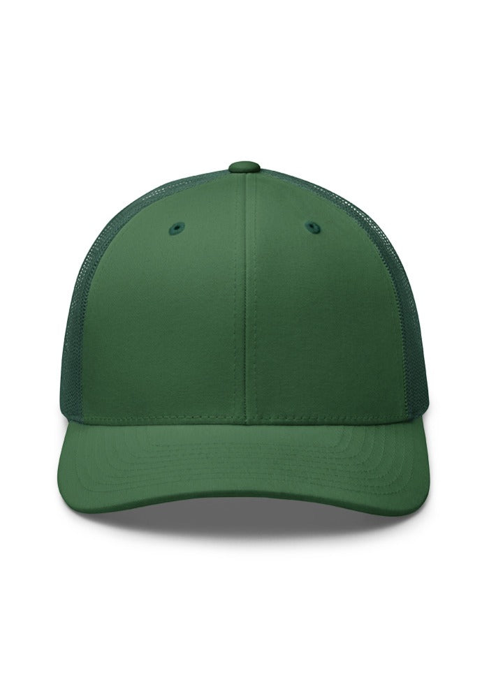 Custom Embroidered Retro Trucker Hat in Evergreen