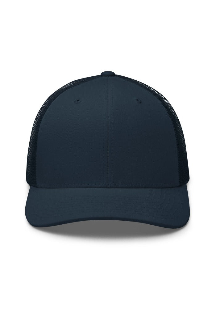 Custom Embroidered Retro Trucker Hat in Navy
