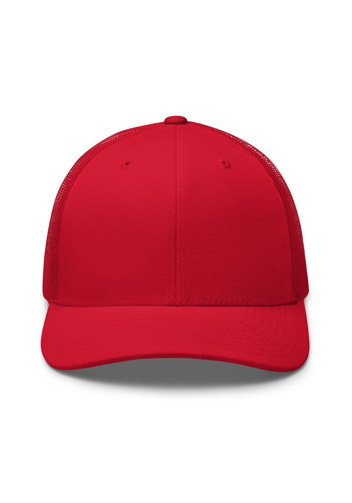 Custom Embroidered Retro Trucker Hat in Red