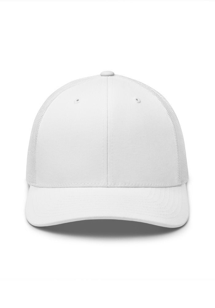 Custom Embroidered Retro Trucker Hat in White